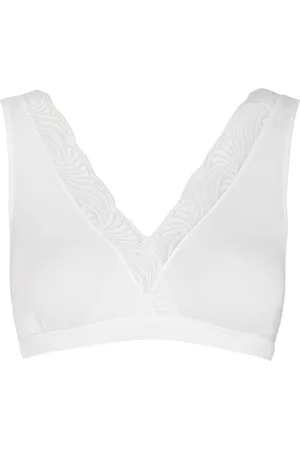 Hanro Cotton Delight Lace-trimmed Cotton Soft-cup bra - - M (UK12-14 / M)