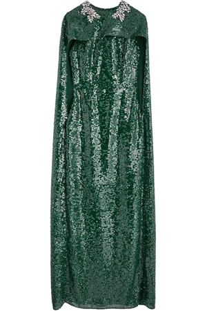 Erdem Sequin-embellished Cape-effect Chiffon Gown - - 10 (UK10 / S)