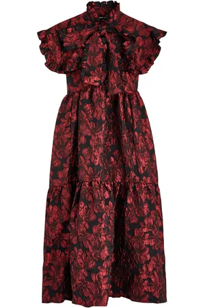 Sister Jane Fantasy Floral-jacquard Satin Midi Dress - - 10 (UK10 / S)