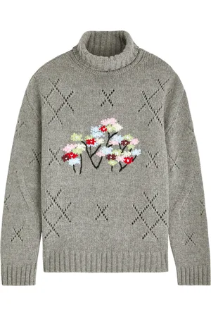 Bernadette Pull Sharon Floral-intarsia Wool-blend Jumper - - L (UK14 / L)