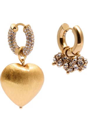 Timeless Pearly Mismatched 24kt -plated Heart Earrings - One Size