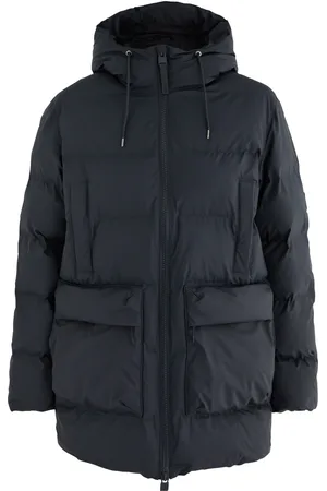 Rains Alta Long Quilted Rubberised Coat - - XL