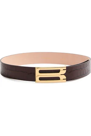 Victoria Beckham Jumbo Frame Crocodile-effect Leather Belt - - 70 (UK 6 /xs)