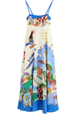 ALÉMAIS Nadia Printed Flax Maxi Dress - - 10 (UK10 / S)