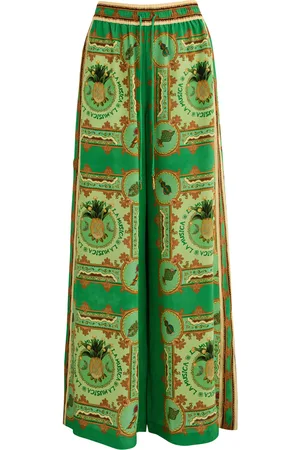 ALÉMAIS La Musica Printed Wide-leg Silk Trousers - - 12 (UK12 / M)