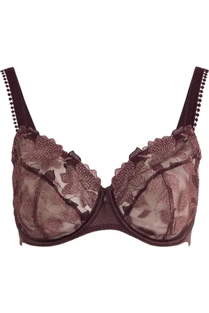 Simone Pérèle Simone PÉRÈLE Dahlia Floral-embroidered Tulle Underwired bra - - 32E