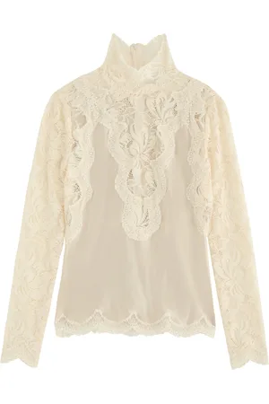Paco rabanne Panelled Lace and Satin top - - 38 (UK10 / S)