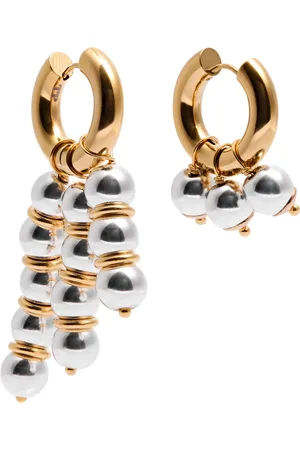 Timeless Pearly Mismatched 24kt Gold-plated Hoop Earrings - - One Size