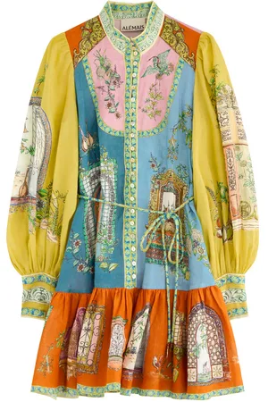ALÉMAIS Monte Printed Ramie Mini Dress - - 10 (UK10 / S)