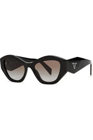 Prada Cat-eye Sunglasses , Designer-engraved Graduated Grey Lenses, Designer-stamped Arms, 100% UV Protection