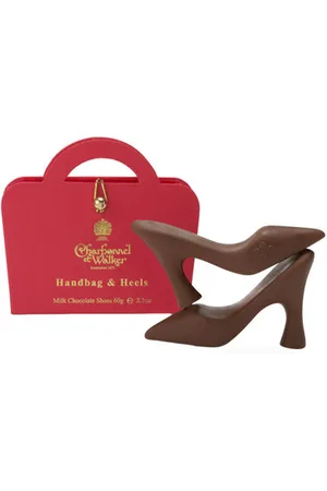 Charbonnel et Walker Pink Handbag & Milk Chocolate Heels 60g, Creamiest Milk Chocolate Heels Come Presented in an Immaculate Pink Handbag
