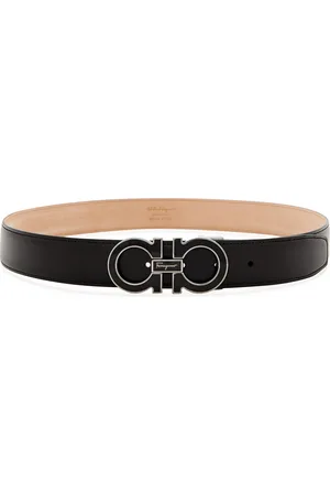 Salvatore Ferragamo Gancio Black Leather Belt