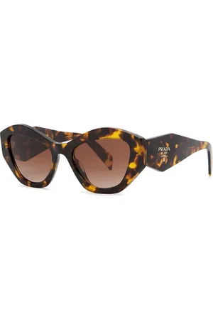 Prada Cat-eye Sunglasses , Designer-engraved Graduated Grey Lenses, Designer-stamped Arms, 100% UV Protection