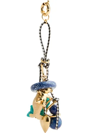 Timeless Pearly Charm-embellished 24kt Gold-plated Keyring - - One Size
