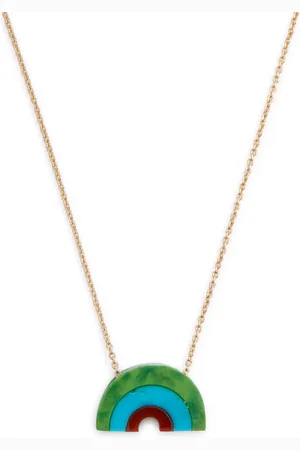 Aliita Arcoiris Turquoise 9kt Gold Rainbow Necklace - - One Size