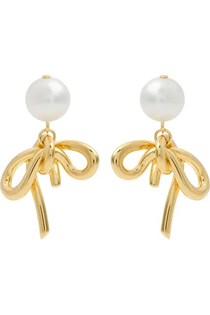 COMPLETEDWORKS Pearl and bow 18kt -plated Drop Earrings - One Size