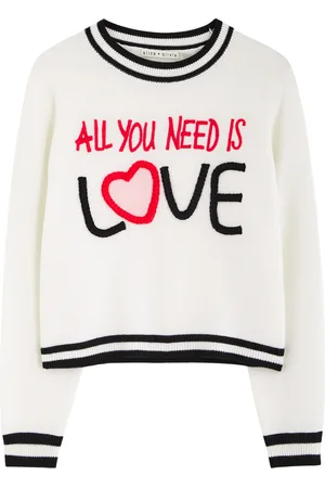 ALICE+OLIVIA X The Beatles Gleeson Embroidered Stretch-wool Jumper - - S (UK8-10 / S)