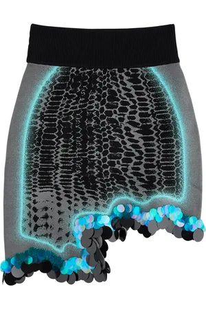 PH5 Casey Embellished Asymmetric Knitted Mini Skirt - - M (UK12 / M)