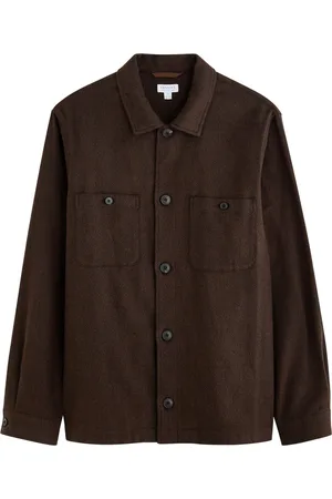 Sunspel Herringbone Brushed-cotton Overshirt - - M