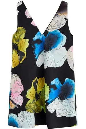 STINE GOYA Floral-print Embroidered Satin Mini Dress - - L (UK14 / L)