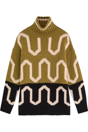 La DoubleJ Comber Colour-blocked Patterned Knitted Jumper - - S (UK8-10 / S)