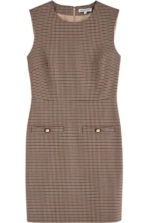 VERONICA BEARD Yumi Checked Wool-blend Shift Dress - - 2 (UK6 /xs)