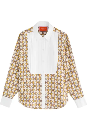 La DoubleJ Peggy Printed Pleated Cotton Shirt - - L (UK14 / L)