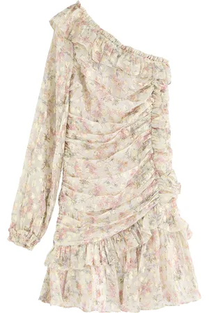 Needle & Thread Ophelia Floral Print One-shoulder Ruffle Tulle Mini-dress - - 2 (UK6 /xs)