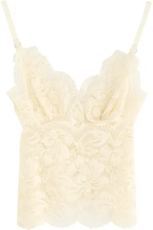 Paco rabanne Haut Scalloped Sheer Lace Tank - - 38 (UK10 / S)