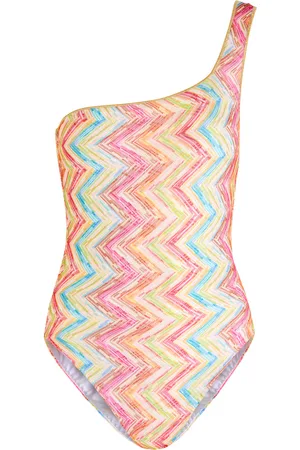 Missoni Zigzag One-shoulder Fine-knit Swimsuit - - 40 (UK8 / S)