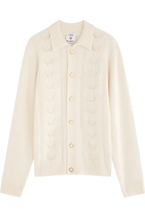 Casablanca Laurel Embellished Wool Cardigan - - S