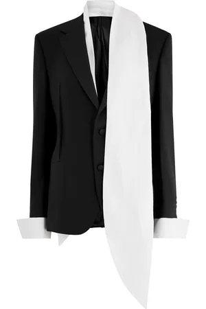 BETTTER Truman Scarf-effect Wool-blend Blazer - - L (UK14 / L)