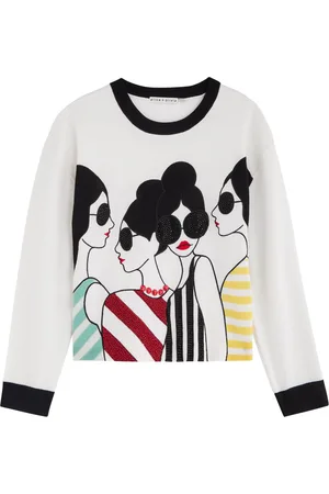 ALICE+OLIVIA Gleeson Embellished Stretch-wool Jumper - - L (UK14 / L)