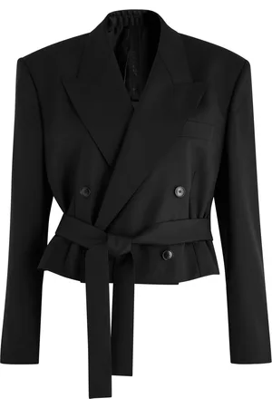 PETAR PETROV The Everyman Cropped Belted Wool Blazer - - 38 (UK10 / S)