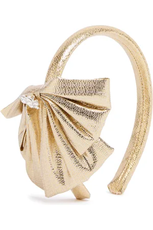 Self-Portrait Kids Bow-embellished Lamé Headband