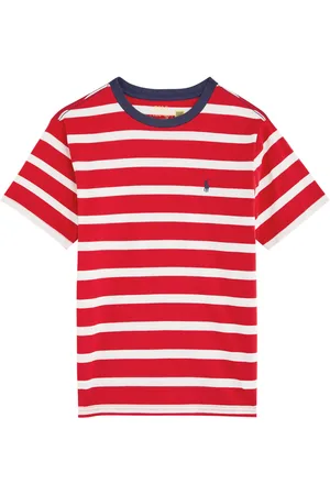Ralph Lauren Kids Logo-embroidered Striped Cotton T-shirt