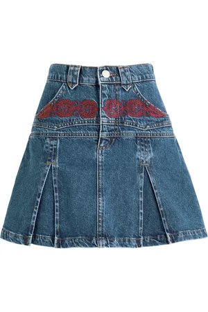 Damson Madder Sloane Embroidered Panelled Mini Skirt - 10 (UK10 / S)