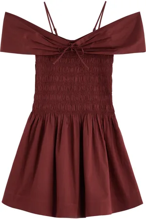 Damson Madder Esmerelda Smocked Cotton Mini Dress - - 10 (UK10 / S)