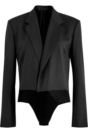 PETAR PETROV Back To Black Wool Blazer Bodysuit - - 38 (UK10 / S)