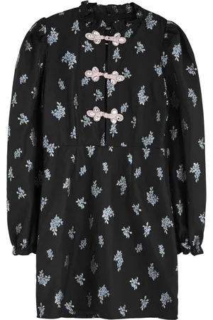 Sister Jane Onyx Floral-jacquard Mini Dress - - 10 (UK10 / S)