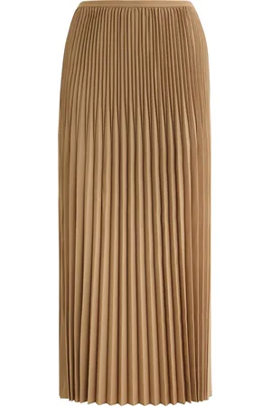 Eileen Fisher Pleated Wool-blend Midi Skirt - - L (UK 18-20 /xl)