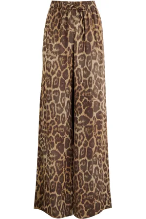 Stella McCartney Leopard-print Wide-leg Satin Trousers - - 42 (UK10 / S)