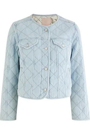 Paige Jayla Cropped Quilted Chambray Jacket - - M (UK12 / M)