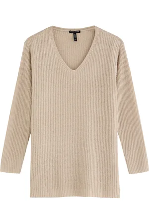 Eileen Fisher Ribbed Cotton Jumper - - L (UK 18-20 /xl)