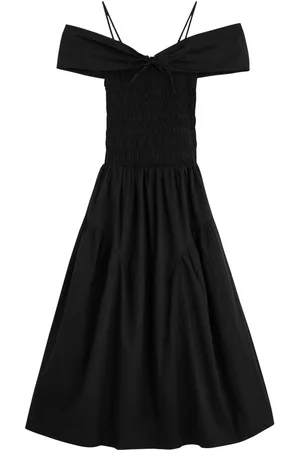 Damson Madder Esmerelda Smocked Cotton Midi Dress - - 12 (UK12 / M)