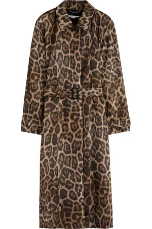Stella McCartney Leopard-print Belted Woven Trench Coat - - 44 (UK12 / M)