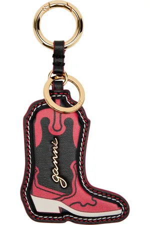 Ganni Western Boot Leather Keyring - - One Size
