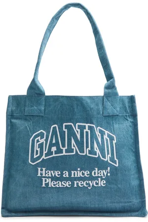 Ganni Logo-embroidered Tote - One Size