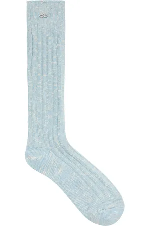 Ganni Logo Metallic Cotton-blend Socks - - XS/S (UK6-8 /xs)