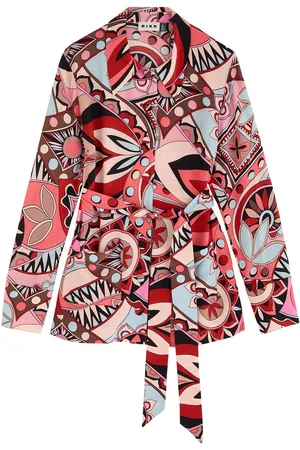 RIXO London Aurelio Printed Belted Crepe Shirt - - 10 (UK10 / S)